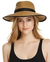 Eric Javits Sun Crest Packable Hat In Natural/black