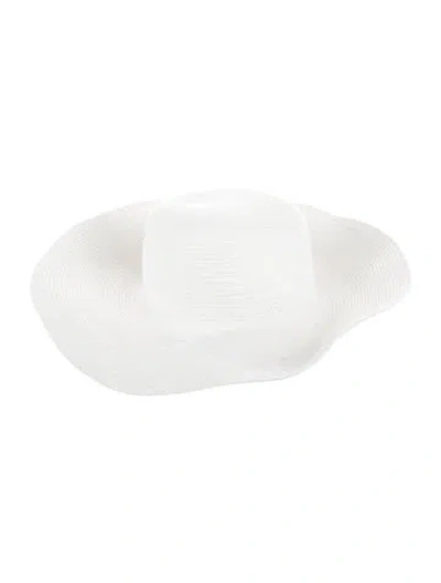 Pre-owned Eric Javits Sun Wide Brim Hat In White