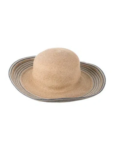 Pre-owned Eric Javits Tan Straw  Sun Hat  W/tags In Neutrals