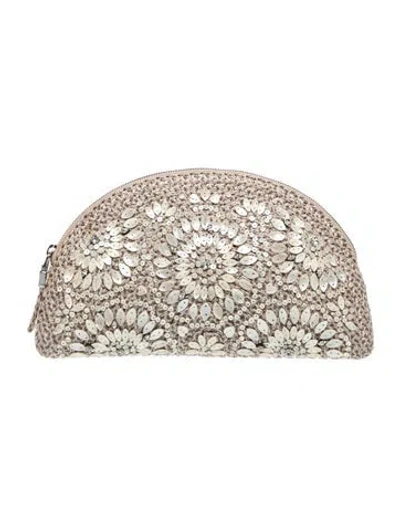 Pre-owned Eric Javits Tweed Clutch In Neutrals