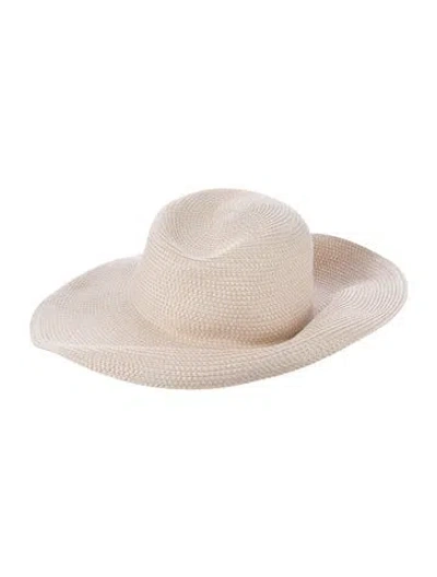 Pre-owned Eric Javits Two-toned Straw Summer Hat In Neutrals