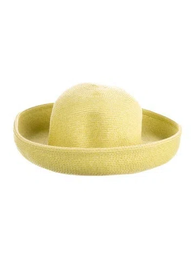 Pre-owned Eric Javits Upturned Brim Hat In Green