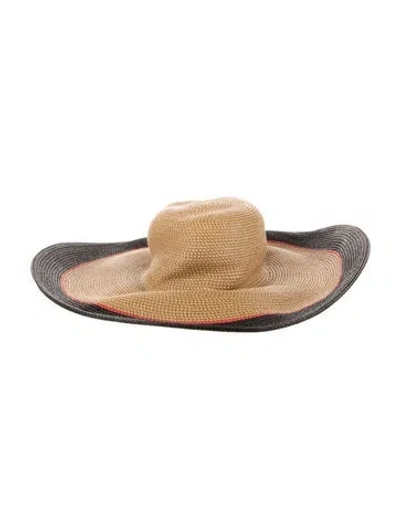 Pre-owned Eric Javits Uv Protection Sun Hat In Brown