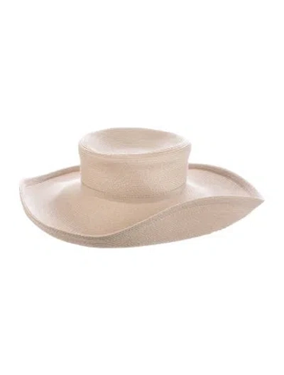 Pre-owned Eric Javits Wide Brim Floppy Sun Hat In Neutrals