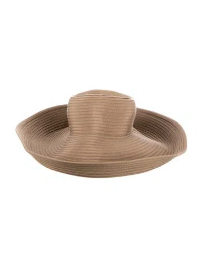 Pre-owned Eric Javits Wide Brim Hat In Brown