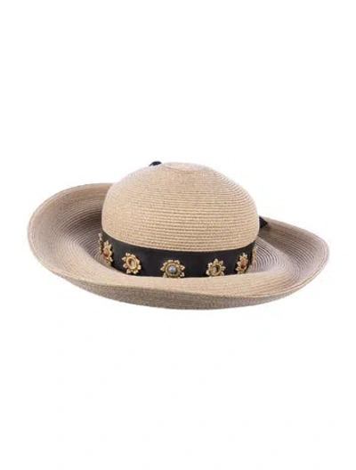 Pre-owned Eric Javits Wide Brim Hat In Neutral