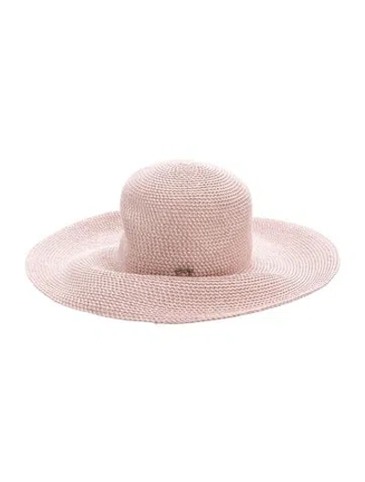 Pre-owned Eric Javits Wide Brim Hat In Pink