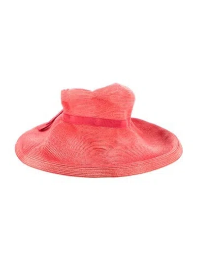 Pre-owned Eric Javits Wide Brim Hat In Red