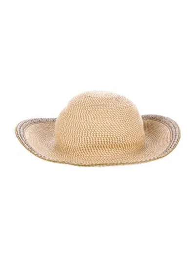 Pre-owned Eric Javits Wide Brim Straw Hat In Neutral