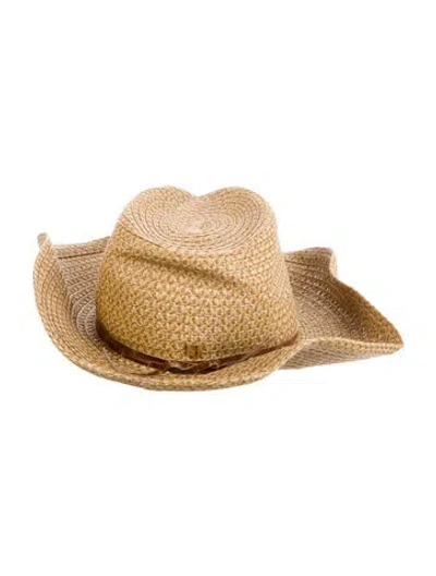 Pre-owned Eric Javits Wide Brim Straw Hat In Neutral