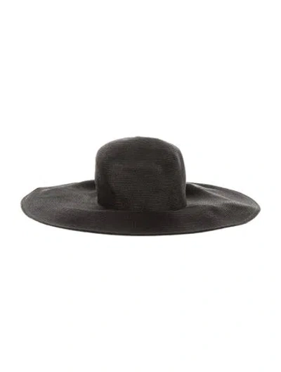 Pre-owned Eric Javits Wide Brim Sun Hat In Black