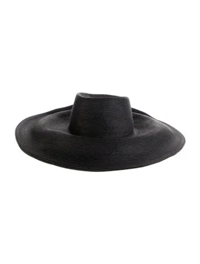 Pre-owned Eric Javits Wide Brim Sun Hat In Black
