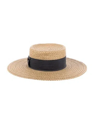 Pre-owned Eric Javits Wide Brim Sun Hat In Brown