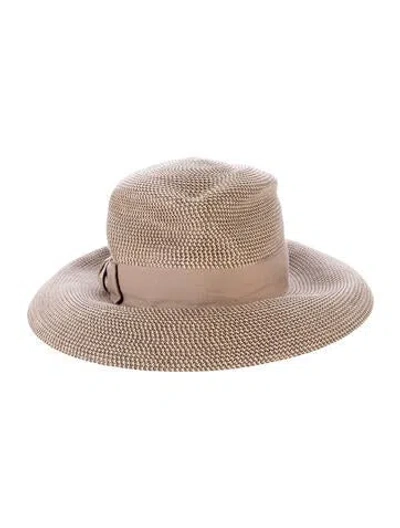 Pre-owned Eric Javits Wide Brim Sun Hat In Neutrals