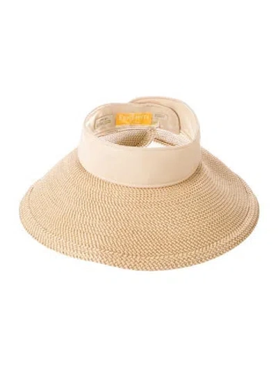 Pre-owned Eric Javits Wide-brim Visor In Neutrals