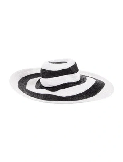 Pre-owned Eric Javits Women's Black Straw  Panama Hat