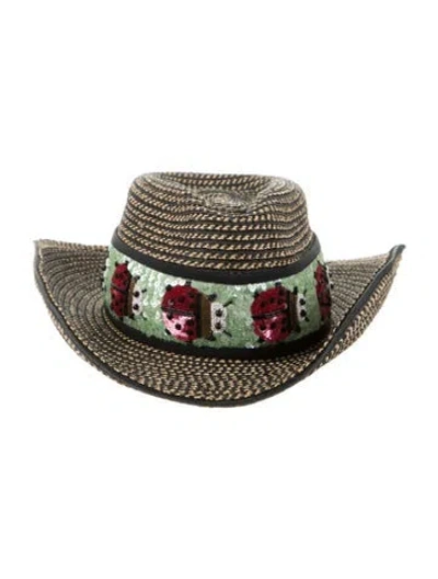 Pre-owned Eric Javits Women's Brown Straw  Panama Hat W/tags