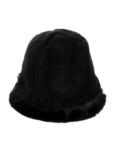 Pre-owned Eric Javits Women's Fur Bucket Hat In Black