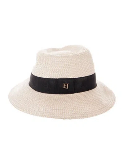 Pre-owned Eric Javits Women's Neutral  Panama Hat In Neutrals