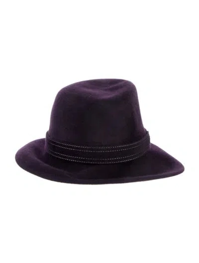 Pre-owned Eric Javits Women's Purple Wool  Panama Hat