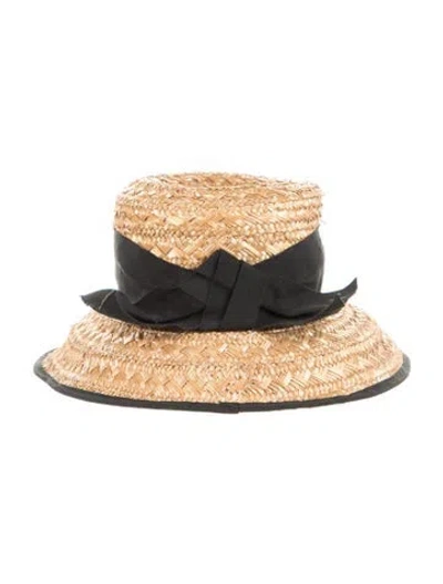 Pre-owned Eric Javits Women's Raffia Sun Hat In Neutrals