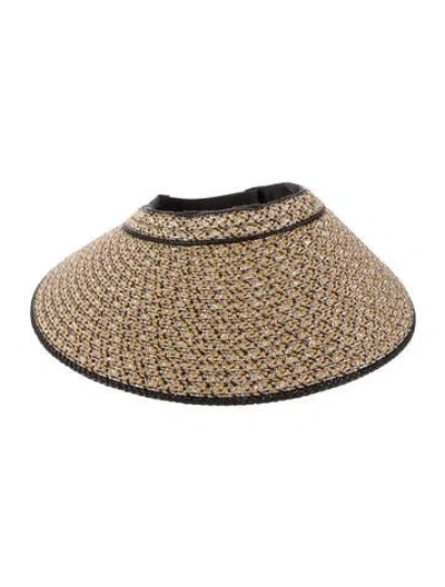 Pre-owned Eric Javits Womens' Straw Visor In Neutral