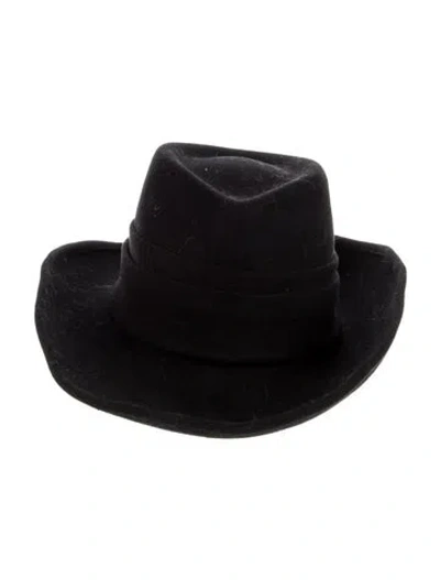 Pre-owned Eric Javits Womens' Wool Fedora In Black