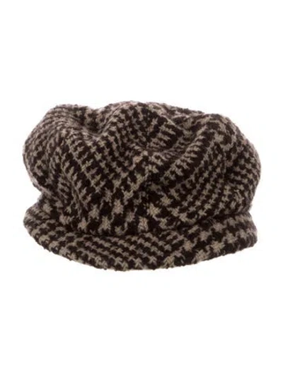 Pre-owned Eric Javits Wool Bakers Hat In Brown