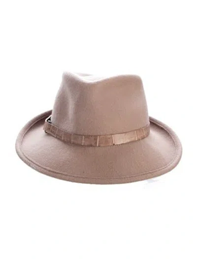 Pre-owned Eric Javits Wool Fedora In Brown