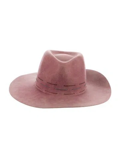 Pre-owned Eric Javits Wool Fedora Hat In Pink
