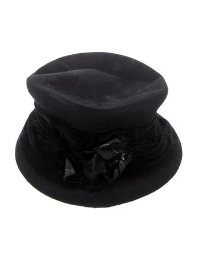 Pre-owned Eric Javits Wool Top Hat In Black
