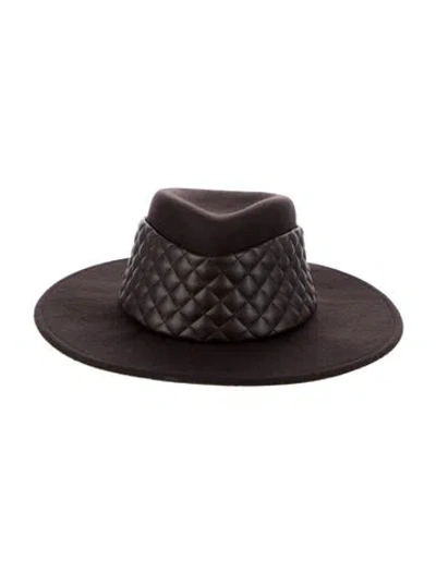 Pre-owned Eric Javits Wool Wide Brim Hat In Brown