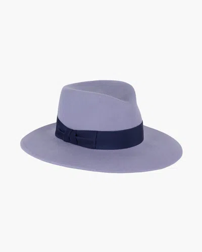 Eric Javits Wool Zora Felt Fedora Hat In Lilac/navy