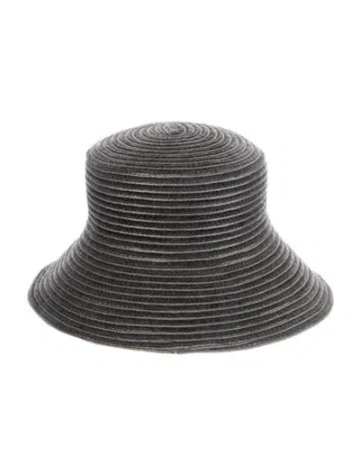 Pre-owned Eric Javits Woven Grey Bucket Hat In Gray