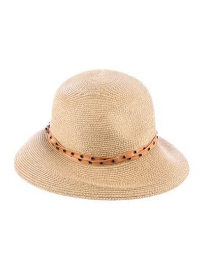 Pre-owned Eric Javits Woven Straw Sun Hat In Brown/neutrals