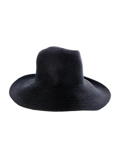 Pre-owned Eric Javits Woven Summer Hat In Black