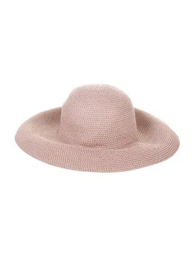 Pre-owned Eric Javits Woven Sun Hat In Pink
