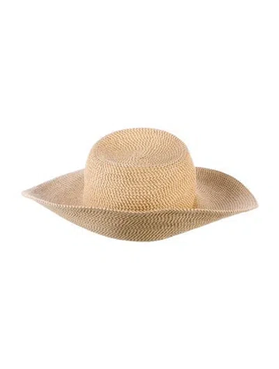 Pre-owned Eric Javits Woven Sun Hat In Yellow