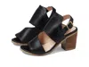 Eric Michael Bistro Sandal Women Eu 37 Black Leather Block Heel Slingback Khd407 In Black