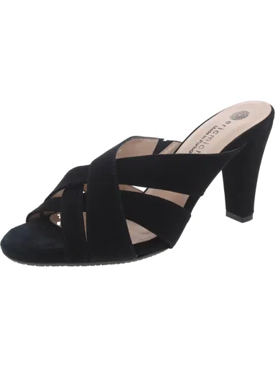 Eric Michael Everest Womens Suede Dressy Slide In Black