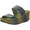 Eric Michael Lily Womens Leather Slide Platform Sandals