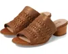 Eric Michael Lisbon Sandal Women's Tan Leather Slip-on Block Heel Gal2202 In Brown