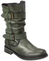 Eric Michael Noelle Short Leather Boot In Green