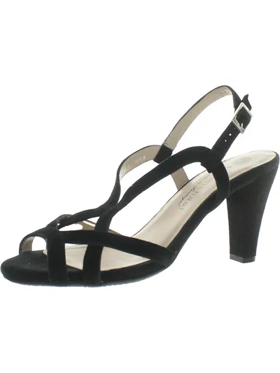 Eric Michael Veronika Womens Suede Slingback Sandals In Black