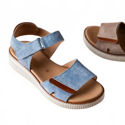Eric Michael Women's Ariana Flat Sandal In Denim In Blue