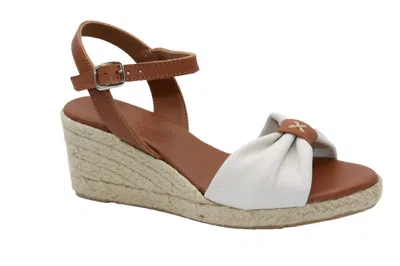 Eric Michael Women's Bailey Wedge Sandal In Tan/white In Multi