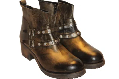 Eric Michael Women's Buffalo Moto Boots In Metallic Gold In Multi