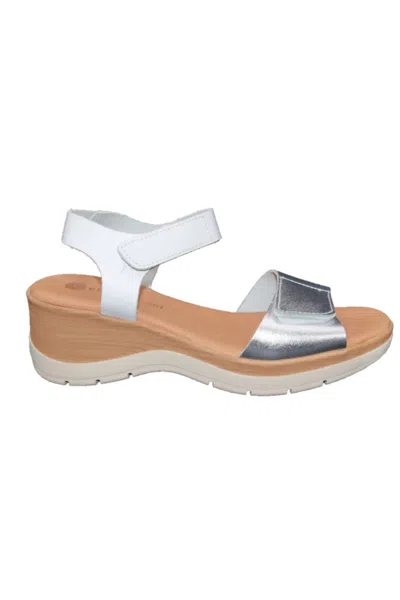 Eric Michael Women Caroline Sandal In Plata/blanco In Multi