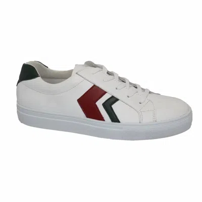 Eric Michael Women's Cosmo Leather Sneaker In Navy/ Blue/ Red In White