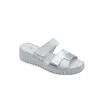 Eric Michael Women's Darien Sandals In White/silver In Blue